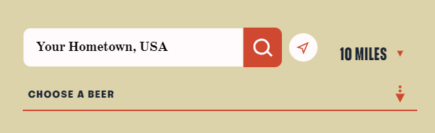 Screenshot of Beer Finder search bar
