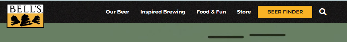 Screen capture of beer finder link location on our website
